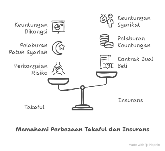 perbezaan takaful dan insurans